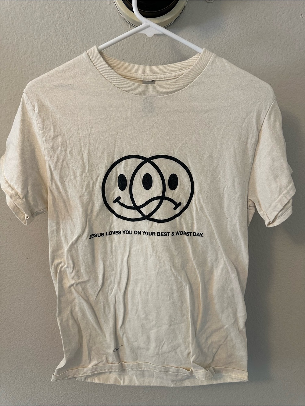 JLY x Not Always Okay Crewneck Graphic Tee - Cream with Black Print
